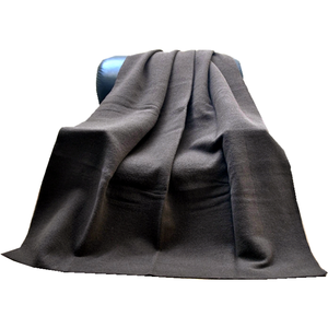 BLEU PHOENIX brun jeter couverture 40% laine 15% coton 45% polyester marron solide épais lourd secours des réfugiés sauvetage anxiété - Product Image 3