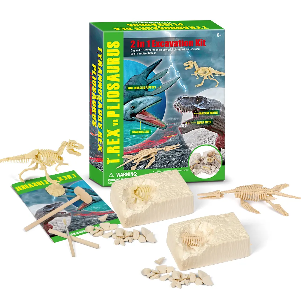 2 In 1 Hot Sell New Product Kid Love Gift Unisex Toy Set Dinosaur Skeleton Excavation Kit Diy Interesting Assemble Toy