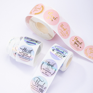 Op maat gemaakte bedrukte ronde logo stickerlabels, laser bedrijfsmerk bedank-etiketten, vinyl rol papier verpakkingslabels - Product Image 1