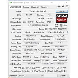 Tarjeta Gráfica de Escritorio 8GB GDDR6 128 Bit PCIe 4.0 H-D-M-I DisplayPort Radeon 5500 GPU de Video para Computadora 8GB GDDR6 Memoria de Alta Velocidad - Product Image 4