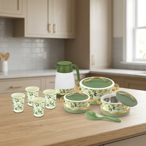 Ensemble cadeau de 9 pièces Anax Botanical Blossom, vaisselle isotherme écologique sans BPA, pot isotherme Emerald Meadow, thermos sûr - Product Image 2