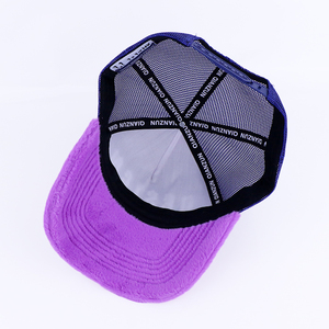 OEM Custom <strong>Purple</strong> 5 Panel Structured Velvet Trucker <strong>Hat</strong> Blank Custom Embroidery <strong>Hats</strong> Fuzzy Trucker <strong>Hat</strong> - Product Image 6