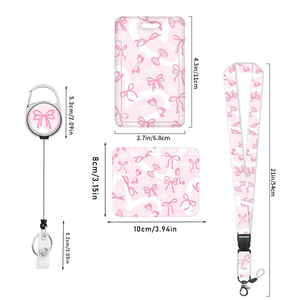 Wholesale horizontal and vertical card <b>holders</b>, <b>ID</b> card <b>holders</b>, double-layer bow tie straps, 360-degree rotating anti-loss - Product Image 1