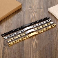 Pulseras de Acero Inoxidable en Blanco al por Mayor para Grabado Láser, Joyería Vintage de Moda para Hombre, Regalo