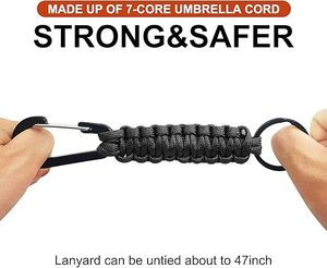 Outdoor Gear Paracord Keychain Carabiner Clip D Ring Lanyard Hanger Stroller Hook for Water Bottle Key <b>Backpacks</b> Men Women RTS - Product Image 3