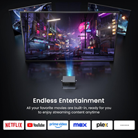 Projecteur intelligent Full HD 1080P avec WiFi 5G, mise au point automatique, correction automatique de la distorsion trapézoïdale, Android 14, LCD LED, pour cinéma maison et projection extérieure