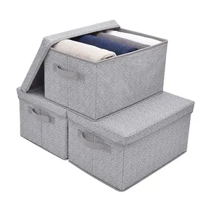 3 के सेट Foldable पीपी गैर बुना कपड़े के लिए बॉक्स दराज डिवाइडर अंडरवियर, मोजे, (शेवरॉन ग्रे)