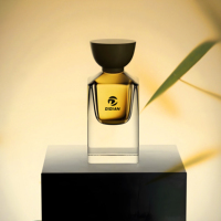 Flacon de parfum vide de luxe de 50 ml et 100 ml, en verre carré à fond lourd, avec atomiseur et bouchon en bois, directement de l'usine