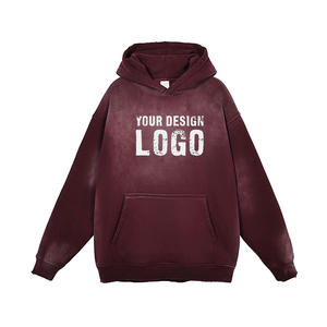 Ventes chaudes, sweat-shirts pour hommes en molleton uni dégradé, logo personnalisé, sweat-shirts surdimensionnés en molleton épais, teinture par pulvérisation pour hommes - Product Image 4