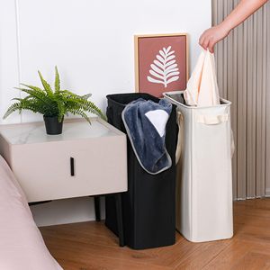 Cesto de Ropa Delgado de 48L con Asa, Cesto Plegable para Ropa Sucia, Organizador Portátil y Delgado para Almacenamiento - Product Image 5