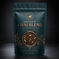 Sachet Doypack de Luxe Personnalisé Mat avec Fenêtre et Fermeture Ziplock pour Thé aux Épices et Emballage Premium de Thé Chai et Épices