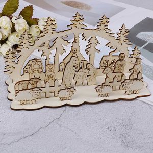 Cadeau religieux très demandé, puzzles en bois écologiques sur le thème de la Nativité avec gravure de Jésus pour la décoration de Noël, souvenir catholique - Product Image 2