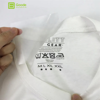 Étiquettes de lavage DTF Goode Precision pour vêtements de détail, autocollants de taille résistants à l'usure pour vêtements et textiles, vente en gros PET