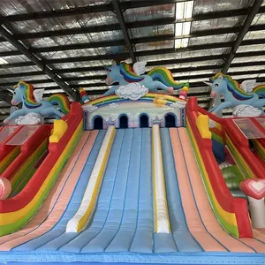 Giấy chứng nhận CE 50m thổi lên Inflatable đôi trượt nước hồ bơi trượt bơm hơi và trượt cho người lớn trẻ em