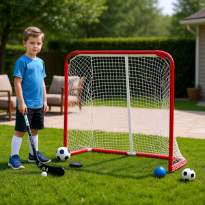 But de hockey en acier pour jeunes, 54x44 pouces, filet d'entraînement extérieur/intérieur pour enfants, équipement sportif - Product Image 2