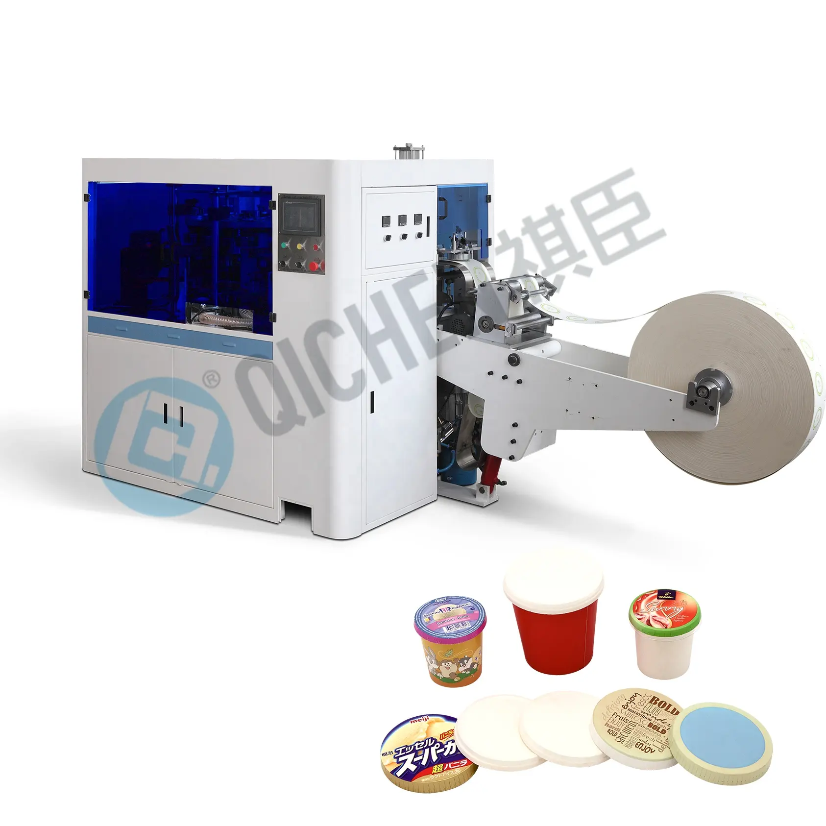 QICHEN 자동 좋은 품질 커피 종이 컵 뚜껑 제조 기계 중소 기업 아이디어 PL-145
