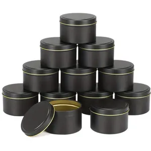 4oz Aromatherapy Candle Round Tin Box Round Metal Box For Candy Storage