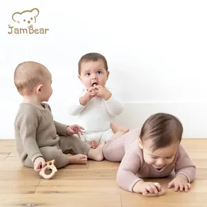 Algodão orgânico Clássico Malha Romper Do Bebê camisola do bebê onesie malhas do bebê Rib malha pijama infantil onesie criança menina roupas