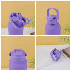 2025 New Sports Portable <b>Handle</b> Stainless Steel Large Mouth Water Bottle <b>With</b> Straw Lid - Product Image 3