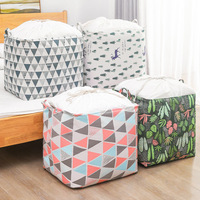 Panier de rangement rectangulaire moderne grande capacité en coton et lin, sac de tri de linge sale anti-poussière pour la maison