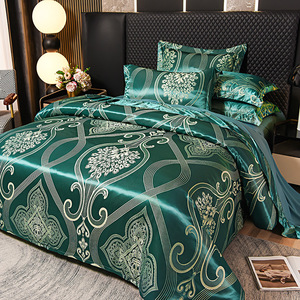 Set <span class=keywords><strong>Copripiumino</strong></span> Jacquard Stile Europeo LILIANNA 4 Pezzi, Biancheria da Letto di Lusso per Hotel con <span class=keywords><strong>Copripiumino</strong></span> con Tasca Profonda - Product Image 3