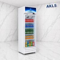 Réfrigérateur commercial vertical à porte vitrée simple pour boissons, refroidissement par air pour supermarchés, restaurants et commerces de détail