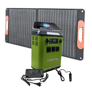 Centrale électrique portable 1000W batterie externe 800Wh batterie prise ca générateur solaire lumière LED avec panneau solaire