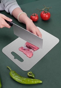 Pure <strong>Titanium</strong> Rectangle <strong>Cutting</strong> <strong>Board</strong> Outdoor Travel Antibacterial Antifungal Non-Slip Double-Sided 1.0mm Thick Dishwasher Safe - Product Image 3