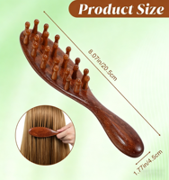 Brosse à locs en bois de santal naturel avec logo personnalisé, poils naturels, masseur de cuir chevelu compact pour hommes et femmes