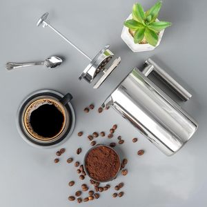 หม้อกาแฟเฟรนช์เพรส 1 ลิตร 1000 มล. หม้อกาแฟสแตนเลสพร้อมก้านกด - Product Image 2