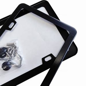 Cadres de <span class=keywords><strong>plaque</strong></span> d'<span class=keywords><strong>immatriculation</strong></span> noirs Chrome Silver Couvercle de <span class=keywords><strong>plaque</strong></span> d'<span class=keywords><strong>immatriculation</strong></span> de voiture en acier inoxydable avec vis - Product Image 2