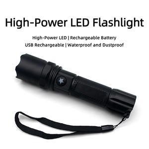 Lampe de poche de recherche en alliage d'aluminium LED rechargeable super <span class=keywords><strong>puissante</strong></span> avec lampe de poche de camping étanche, faisceau longue portée de 200 m - Product Image 6