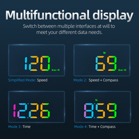 W3 Car HUD Head-Up Display Digital GPS Speedometer dengan KM/H & MPH, Alarm Kecepatan Berlebih & Layar Warna LED HD, Universal