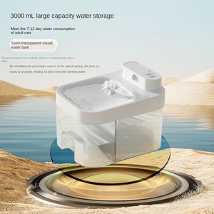 2024 mới mèo đài phun nước cảm biến không dây ứng dụng kiểm soát nhiệt độ không đổi nước thải tách không có hàng tiêu dùng 3L - Product Image 6