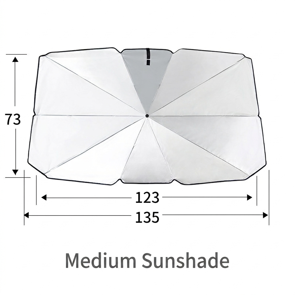 Small Silver-coated  Parasol - Open