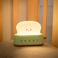 Lampe LED Mignonne en Forme de Grille-Pain avec Fonction Veilleuse, Lumière Douce et Chaude, Fonctionnant sur Piles et à Intensité Réglable pour la Chambre de Bébé