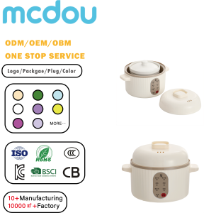 หม้อหุงช้าไฟฟ้า mcdou สำหรับใช้ในบ้าน 110V 220V ความจุ 1.2 ลิตร กำลังไฟ 160 วัตต์ สำหรับทำซุปถั่ว ซุปไวน์นักบวช และอาหารประเภทต่างๆ - Product Image 1