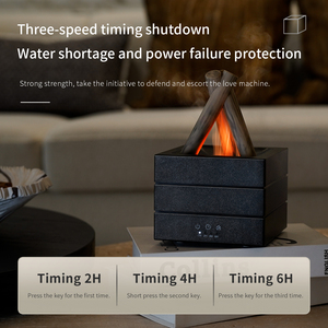 Hình dạng vuông phòng nhà lửa trại đèn LED đầy màu sắc 280ml USB lửa lửa lửa trại tinh dầu khuếch tán hương thơm với từ xa - Product Image 3