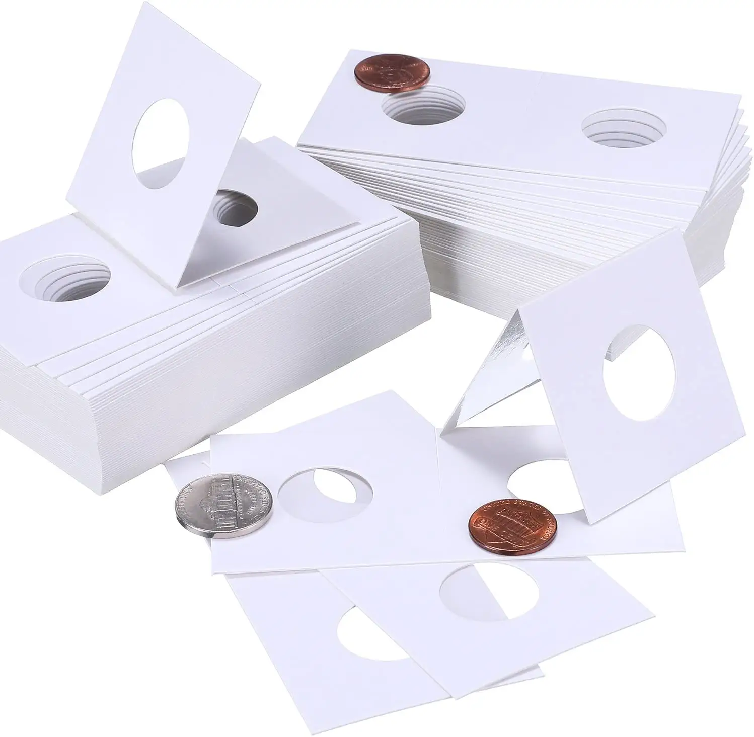 Scatola da 50 portamonete in cartone da 20.5mm portamonete in fiocco Display cartella finestra trasparente collezione di monete Flip Mega assortimento