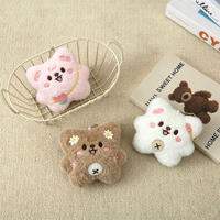 Porte-clés ours mignon en gros, cadeau adorable, ours marron et blanc qui couine, pendentif d'amitié ou de romance pour couple