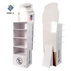 Rak Display Kertas Retail Kustom Promosi, Stand Lantai Berdiri Bebas, Stand Kardus Bergelombang, Display Kardus Pop - Product Image 4