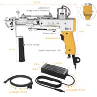 Pistolet à tufting manuel 2-en-1 haute vitesse pour débutants en DIY fait main