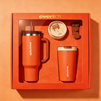 Ensemble de gobelets isothermes Everich en gros : Gobelet à poignée de 40 oz et tasse à café de 14 oz avec plusieurs couvercles, idéal pour les cadeaux d'entreprise personnalisés