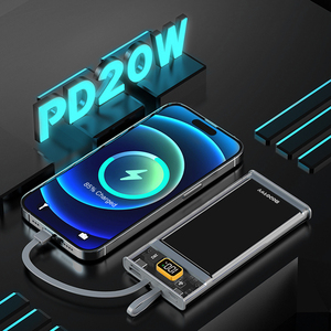 MODORWY 10000mAh Chargeur de <span class=keywords><strong>batterie</strong></span> <span class=keywords><strong>externe</strong></span> portable haut de gamme Affichage LED Câble magnétique intégré <span class=keywords><strong>Batterie</strong></span> <span class=keywords><strong>externe</strong></span> pour Micro USB - Product Image 4