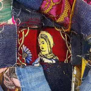 بنطلون رجالي مرقع مخصص من AeeDenim ، بنطلون Y2k رجالي فضفاض كلاسيكي للرجال تالف ، جينز جديد فضفاض رخيص متعدد الألوان - Product Image 2