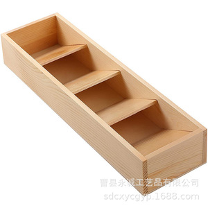 Wooden Cutlery <b>Storage</b> <b>Box</b> Drawer Organizer Rectangular Spoon Divider <b>Kitchen</b> Utensil Holder Space Saving - Product Image 5