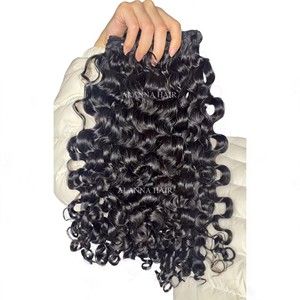 <span class=keywords><strong>Capelli</strong></span> Ricci di Alta Qualità, Ciocche di <span class=keywords><strong>Capelli</strong></span> Umani Vergini Cambogiani con Cuticole Allineate, da 14 a 30 Pollici - Product Image 4