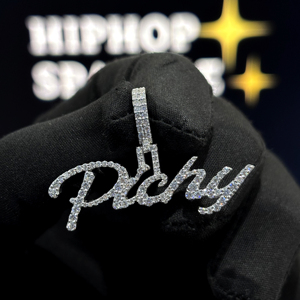 Colgante Personalizado con Nombre Pichy, Plata de Ley 925, Chapado en Oro, Moissanita Auténtica, Estilo Hip Hop, Collar con Letras Escritas - Product Image 1