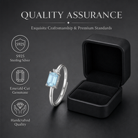 Bague de fiançailles tendance en argent sterling S925, forme baguette, pour femme, avec pierre de topaze naturelle, plaqué rhodium, décoration artisanale