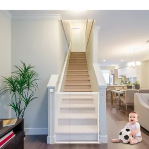 Portão retrátil para escada, barreira dobrável para bebês